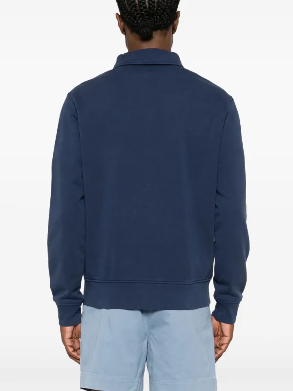 Polo Ralph Lauren spread-collar zip-up Sweatshirt | Blue Polo Ralph Lauren spread-collar zip-up Sweatshirt | Blue
