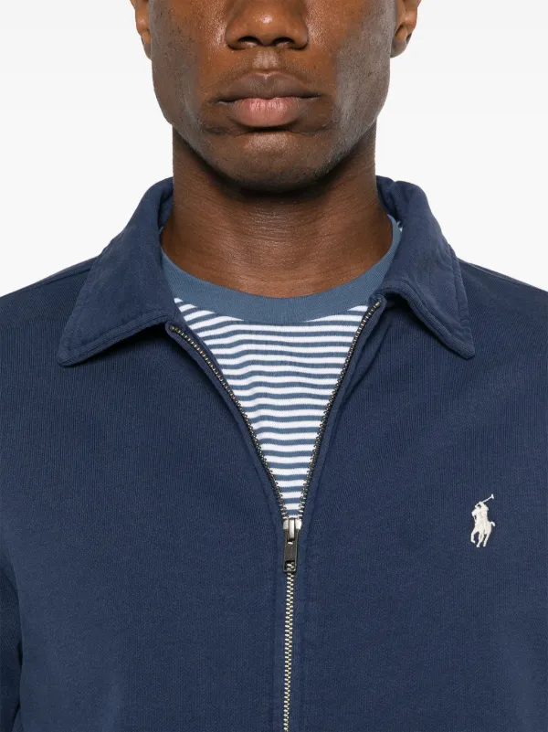 Polo Ralph Lauren spread-collar zip-up Sweatshirt | Blue Polo Ralph Lauren spread-collar zip-up Sweatshirt | Blue