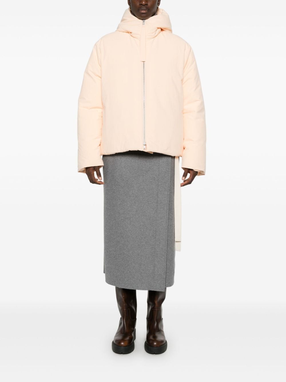 Jil Sander Midi-rok met gesp - Grijs