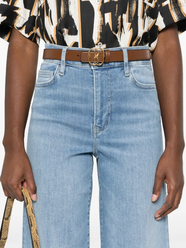 FRAME Frayed wide-leg Jeans | Blue | FARFETCH