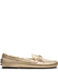 Car Shoe grained-leather driving shoes - Gold