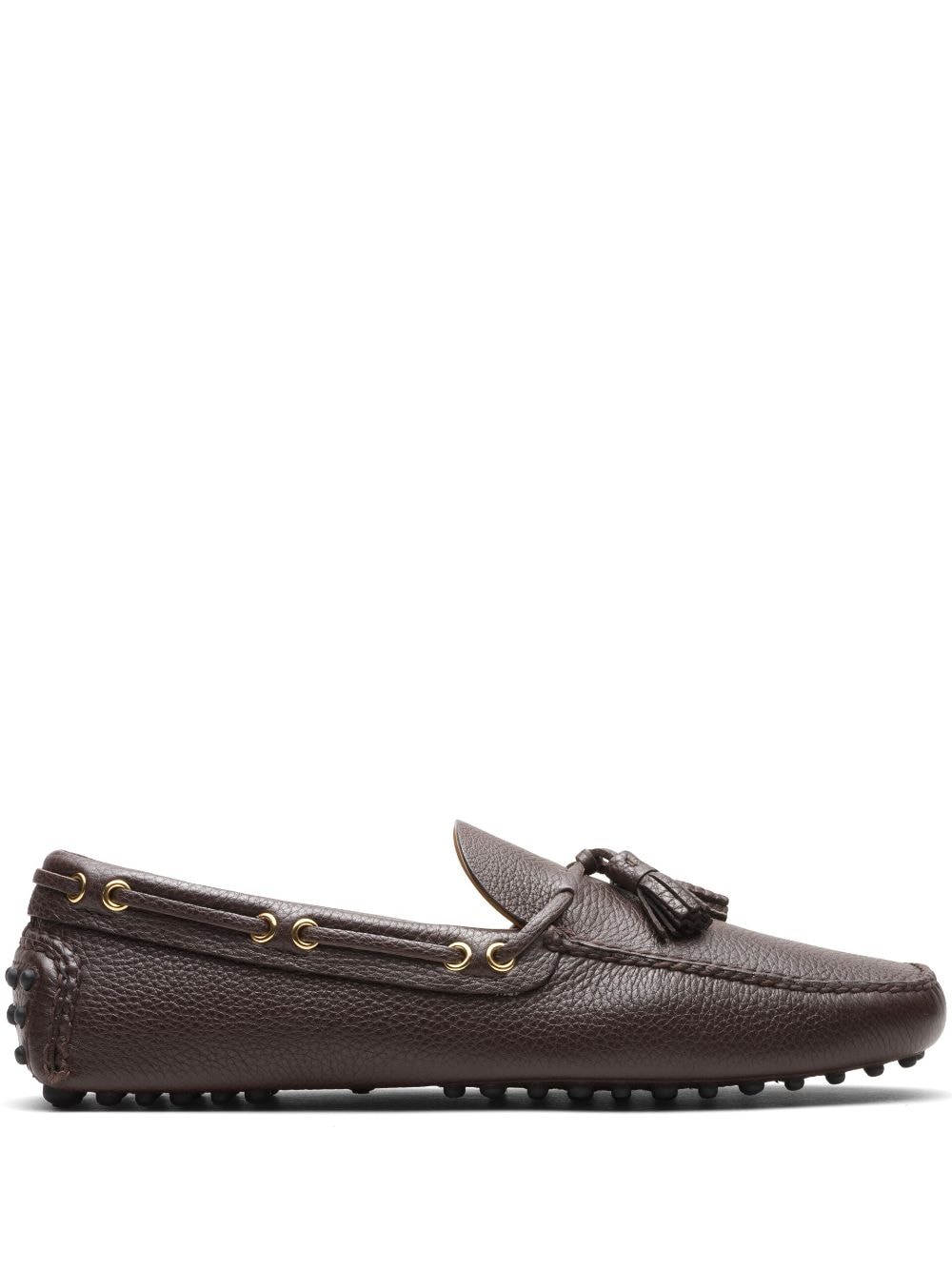 Car Shoe Tassel-detail Leather Boat Shoes In Brown