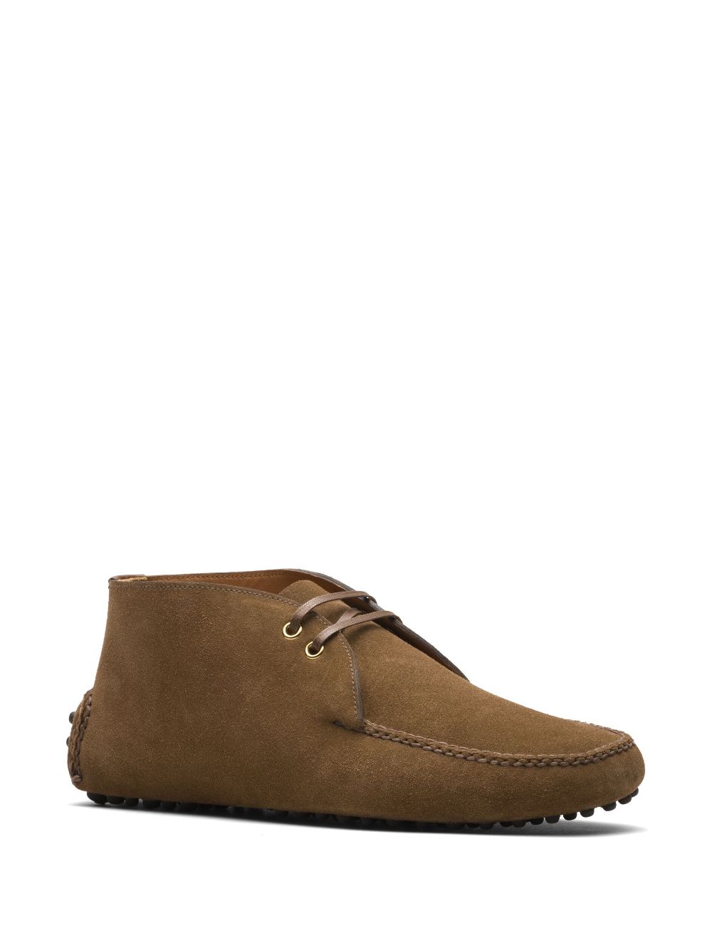 Shop Car Shoe Lace-up Suede Ankle Boots In Brown