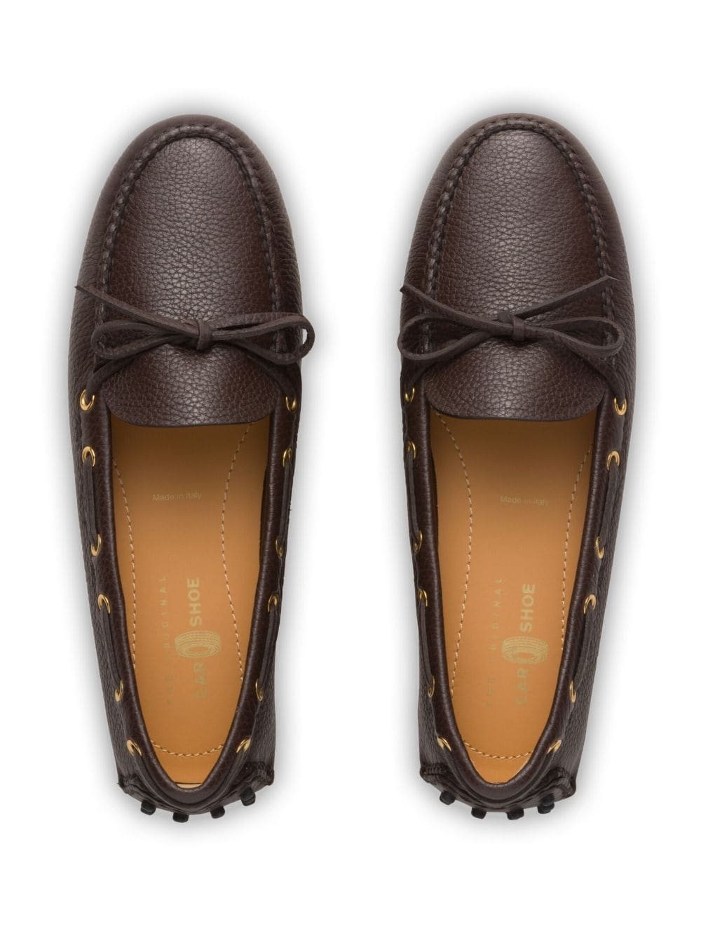Shop Car Shoe Grained-leather Driving Shoes In Brown