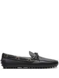 Car Shoe lace-up leather boat shoes - Black