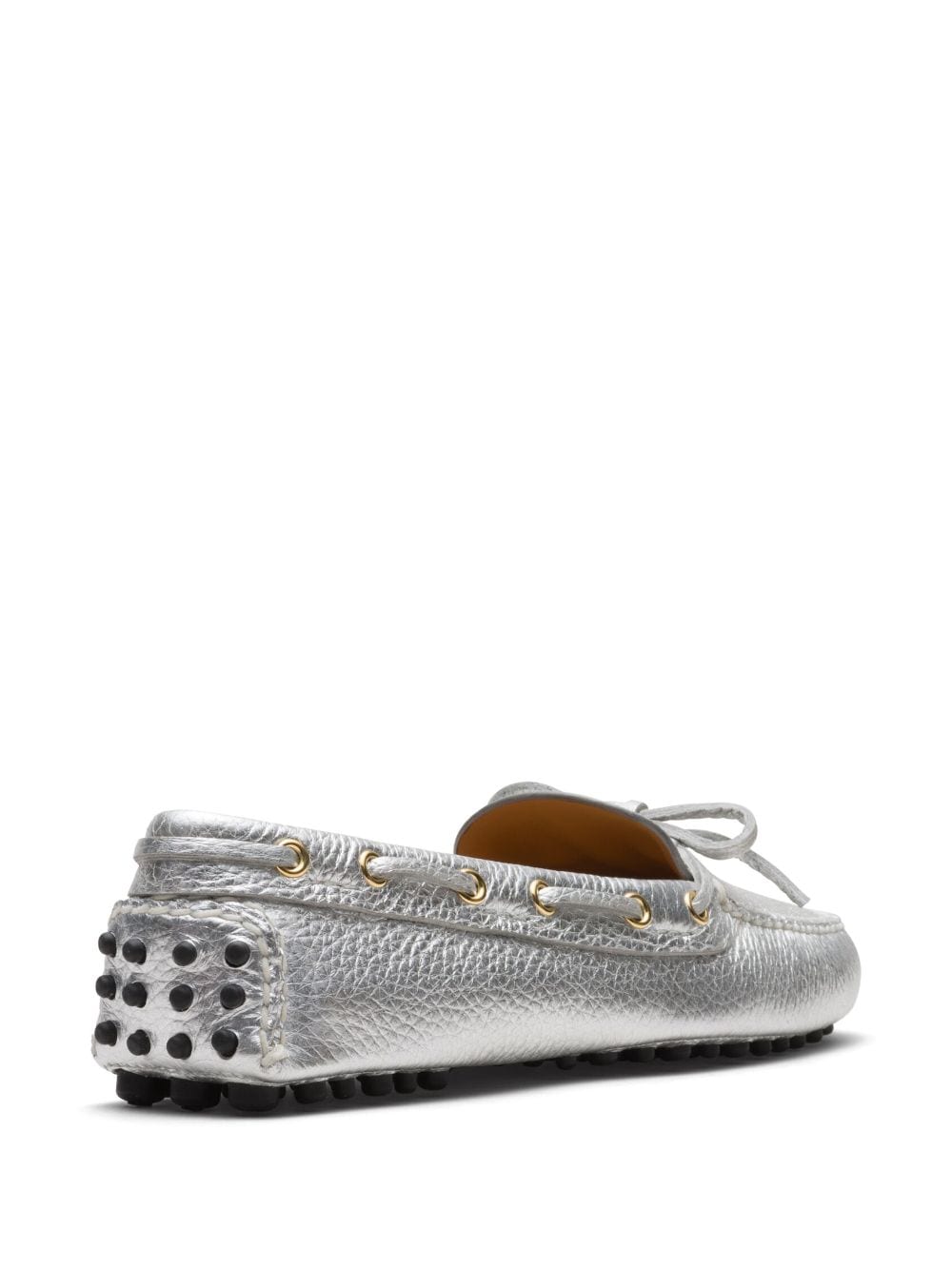 Shop Car Shoe Grained-leather Driving Shoes In Silver