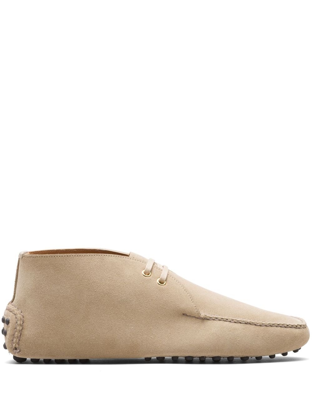 Car Shoe Lace-up Suede Ankle Boots In Neutrals