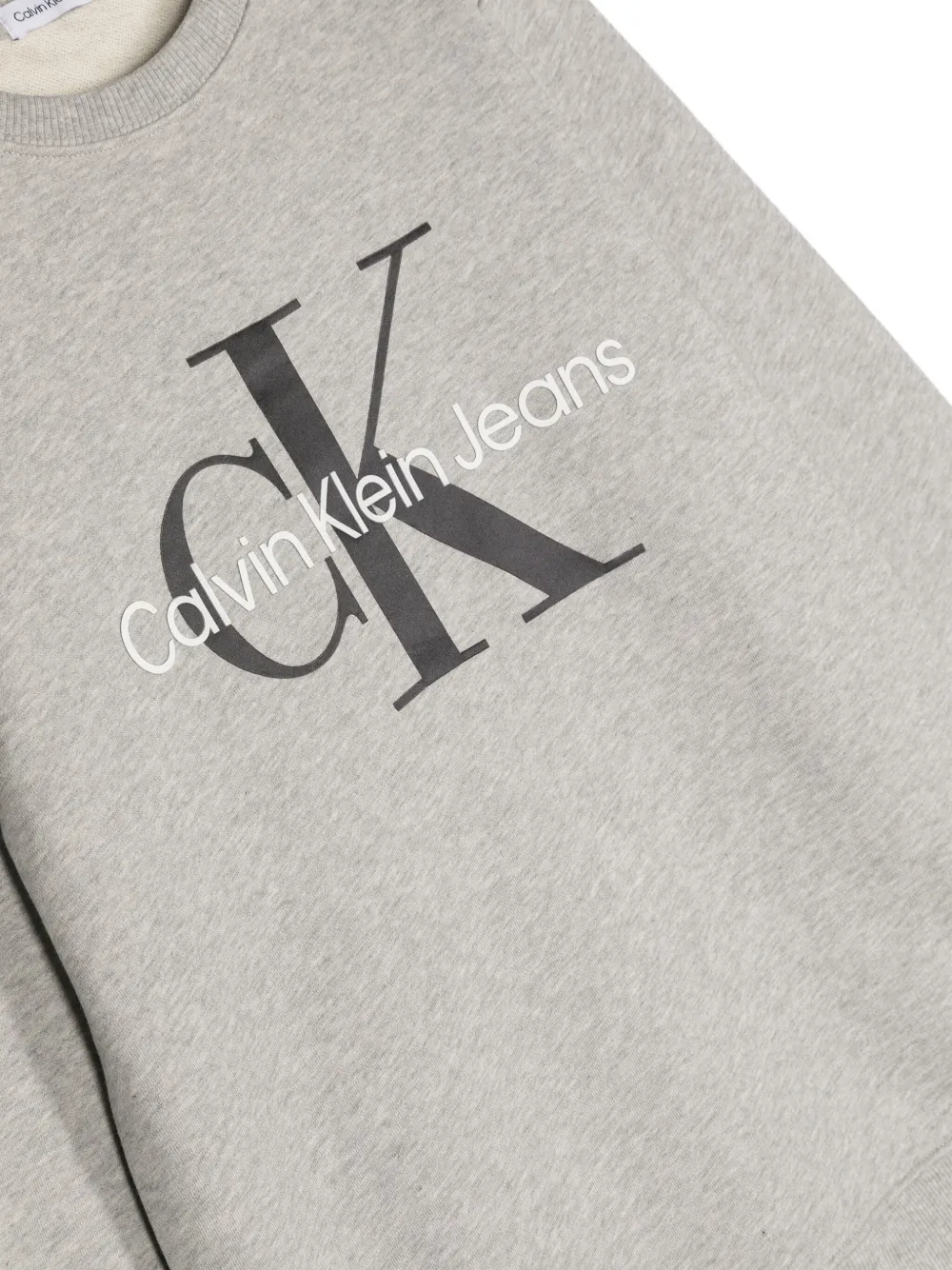 Calvin Klein Kids Katoenen sweater met logoprint Grijs