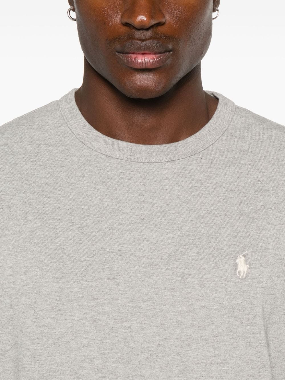 Shop Polo Ralph Lauren Polo Pony-embroidered T-shirt In Grey