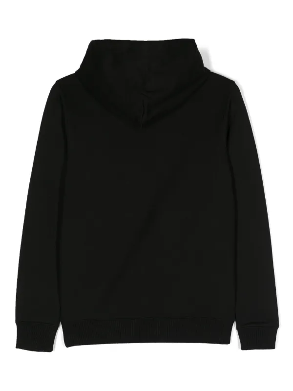 Calvin Klein Kids logo print Cotton Hoodie Black FARFETCH NZ