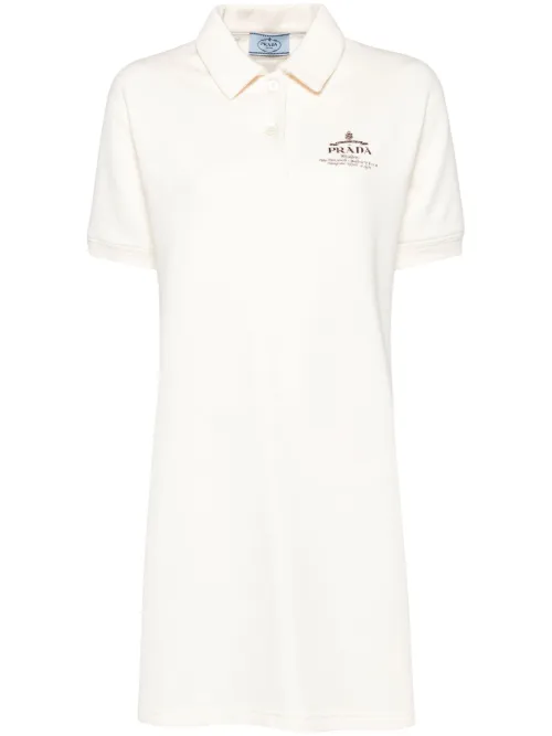 Robe courte en polaire à manches courtes - Prada - Modalova