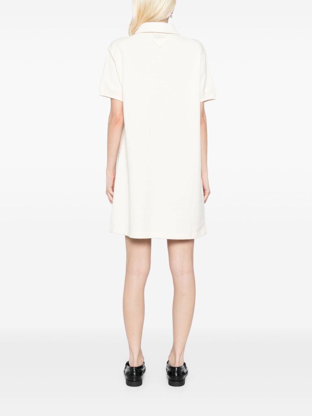 Shop Prada Fleece Short-sleeves Mini Dress In F0018 Neutral