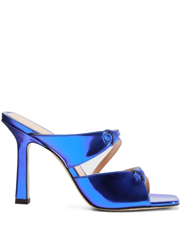 Blue leather mules shop