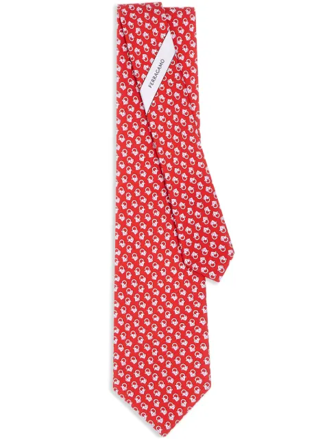 Ferragamo Gravata com estampa corrida
