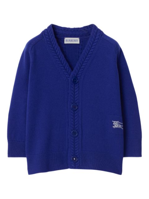 Burberry Kids EKD-embroidered wool cardigan