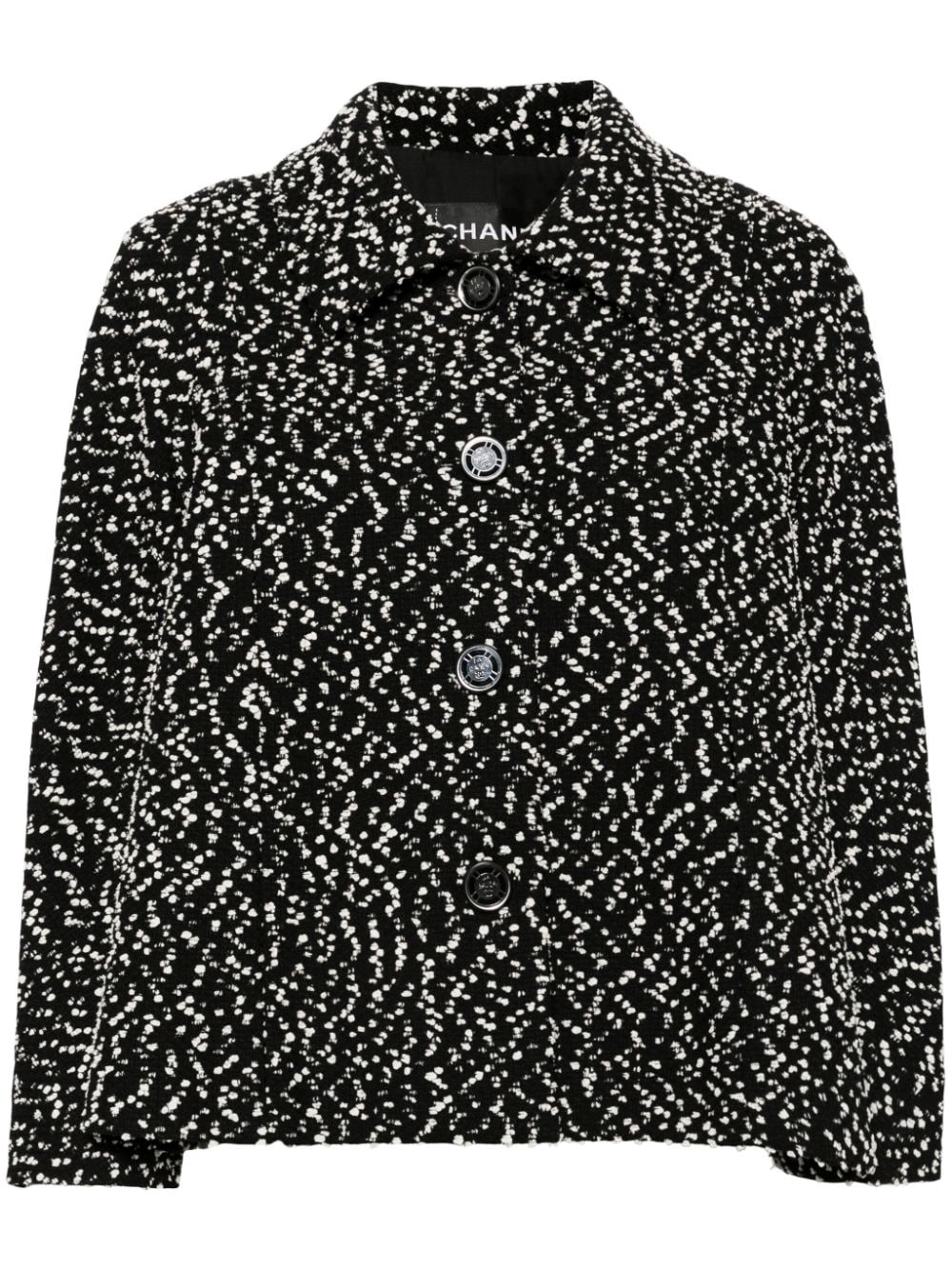 Pre-owned Chanel 2000s Single-breasted Tweed Jacket In Black