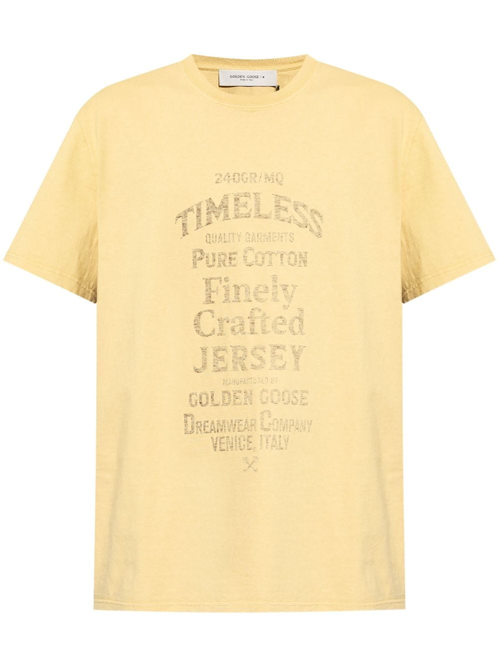 Golden Goose Slogan-print Cotton T-shirt In Yellow
