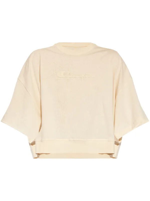 Rick Owens X Champion Tommy Cropped Sweatshirt Neutrals FARFETCH ZA