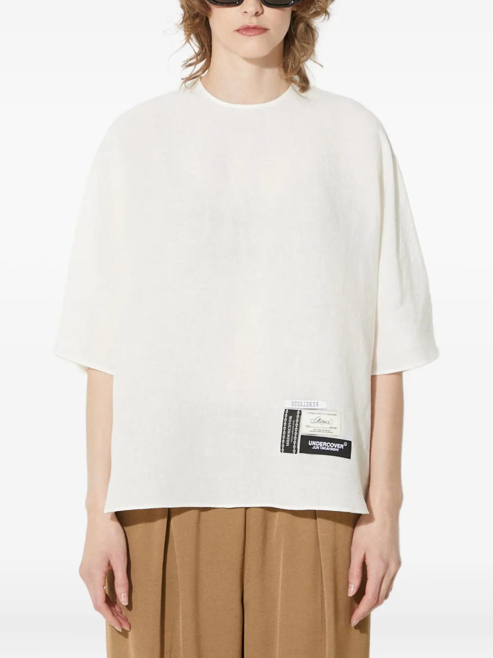 Undercover Short-sleeve Blouse In White