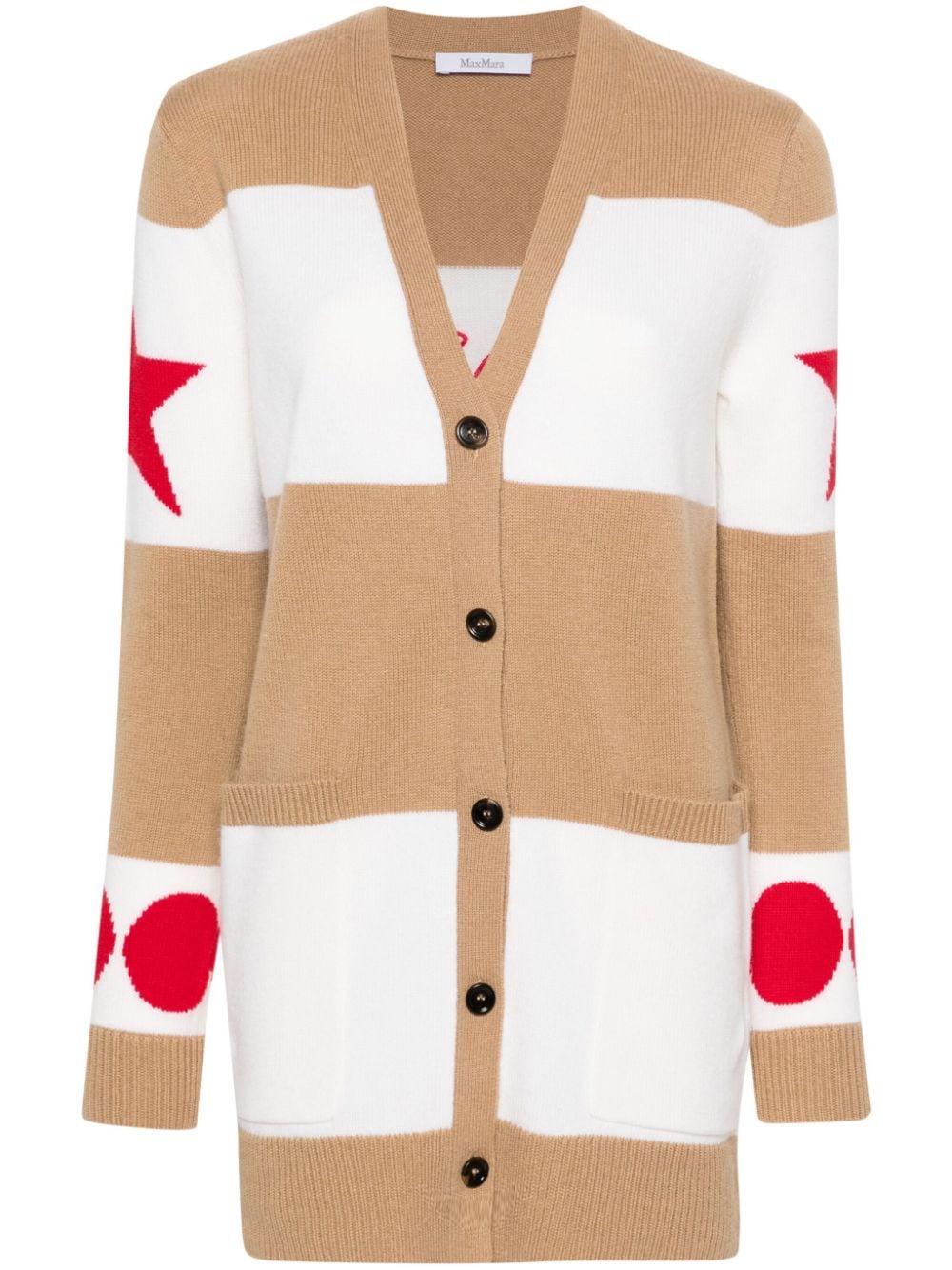 Shop Max Mara Valido 1951-motif Striped Cardigan In White