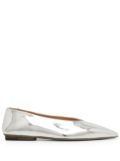 Marsèll patent leather silver ballerina shoes