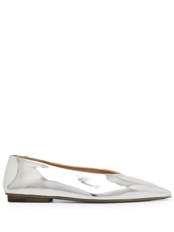 Marsèll Patent Leather Silver Ballerina Shoes Silver FARFETCH IN
