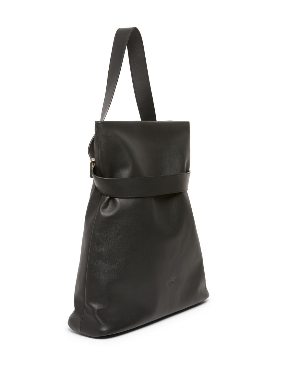 Shop Marsèll Logo-debossed Leather Tote Bag In Black