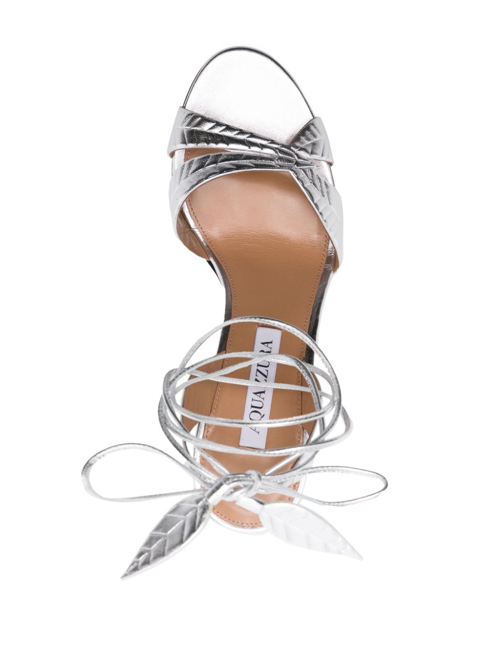 Aquazzura Leaf 105mm metallic sandals Silver