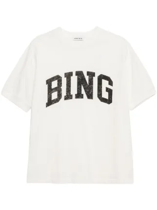 ANINE BING Jaylin Cotton T-shirt | White | FARFETCH IN