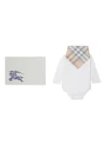 Burberry Kids cotton two-piece baby gift set - White