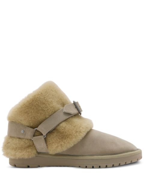 Burberry buckle-detail shearling ankle boots Men