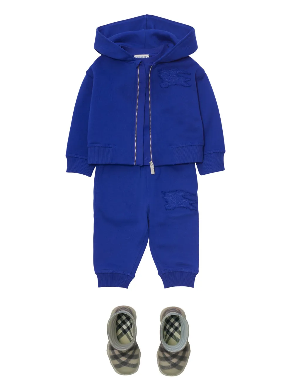 Burberry Kids EKD katoenen hoodie met rits Blauw