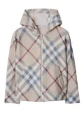 Burberry Kids check-pattern zip-up wool hoodie - Neutrals