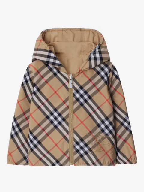 Burberry Kids Reversible Check Cotton Blend Jacket