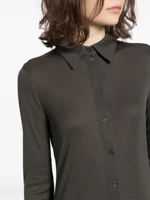 Helmut Lang◆長袖シャツ/S/コットン/GRY Helmut Lang long-sleeve Shirt Dress | Grey | FARFETCH