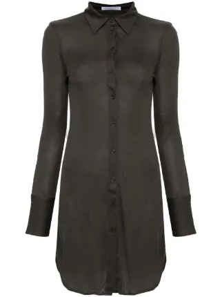 Helmut Lang long-sleeve Shirt Dress | Grey | FARFETCH