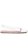 Amina Muaddi transparent-design slingback ballerina shoes - White