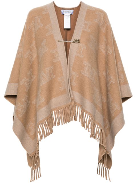 Max Mara monogram-pattern wool poncho Women