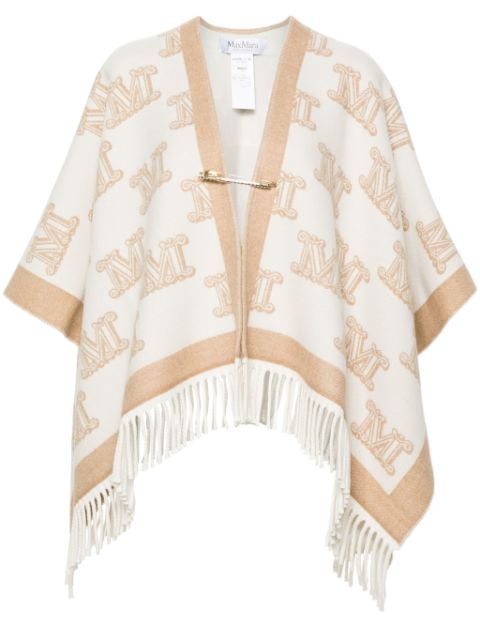 Max Mara monogram-pattern wool poncho Women