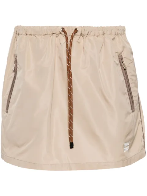 Miu Miu raised-logo A-line miniskirt