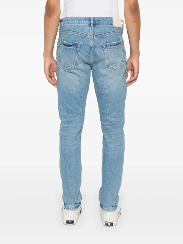 PURPLE BRAND ダークブルー スキニージーンズ Purple Brand ダメージ スキニージーンズ | ブルー | FARFETCH JP