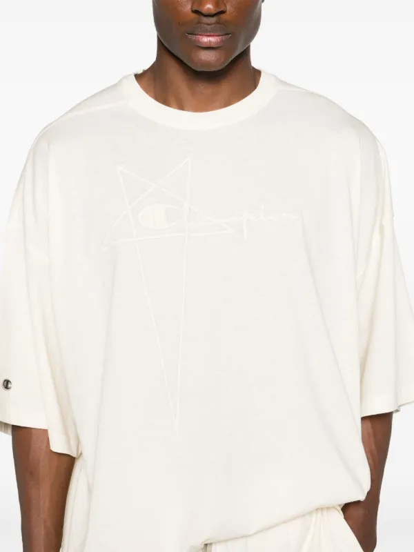 Rick Owens X Champion Tommy T logo-embroidered T-shirt | Neutrals 