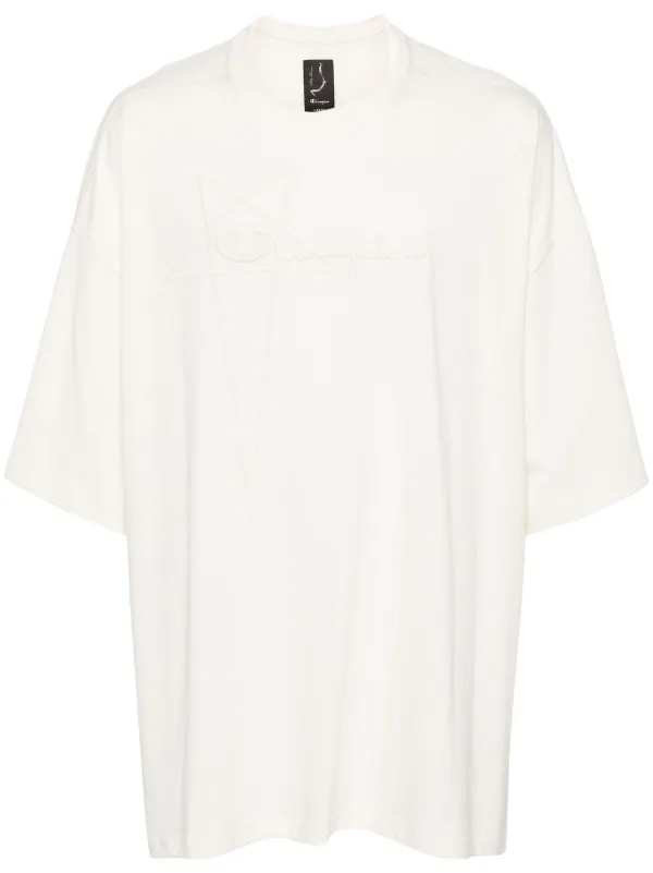 Rick Owens X Champion Tommy T logo-embroidered T-shirt | Neutrals 
