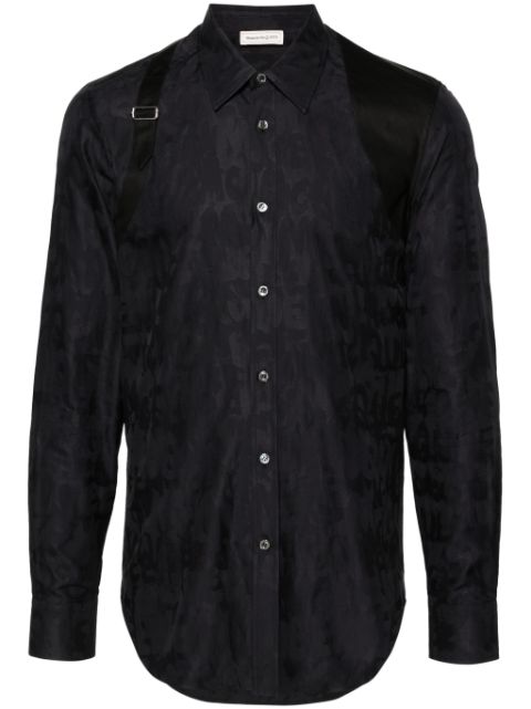 Alexander McQueen decorative-buckle cotton shirt Men