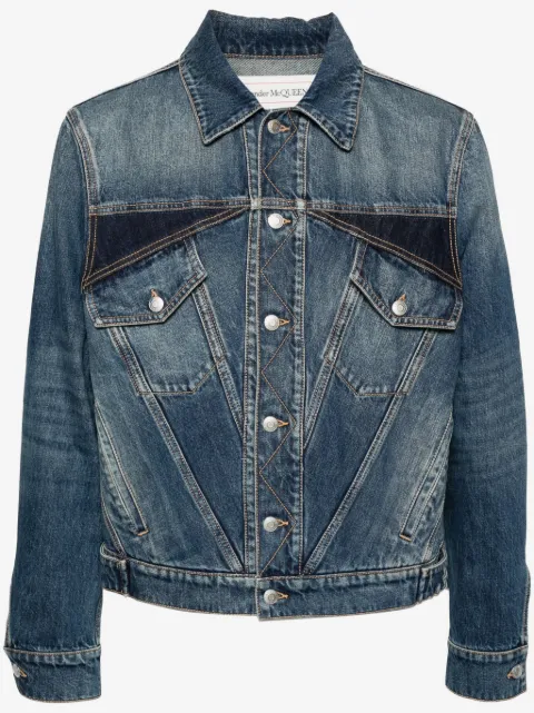 Alexander McQueen panelled denim jacket