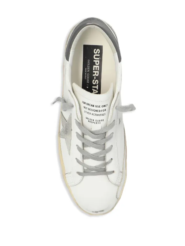 Golden Goose Super-star Distressed Leather Sneakers | White
