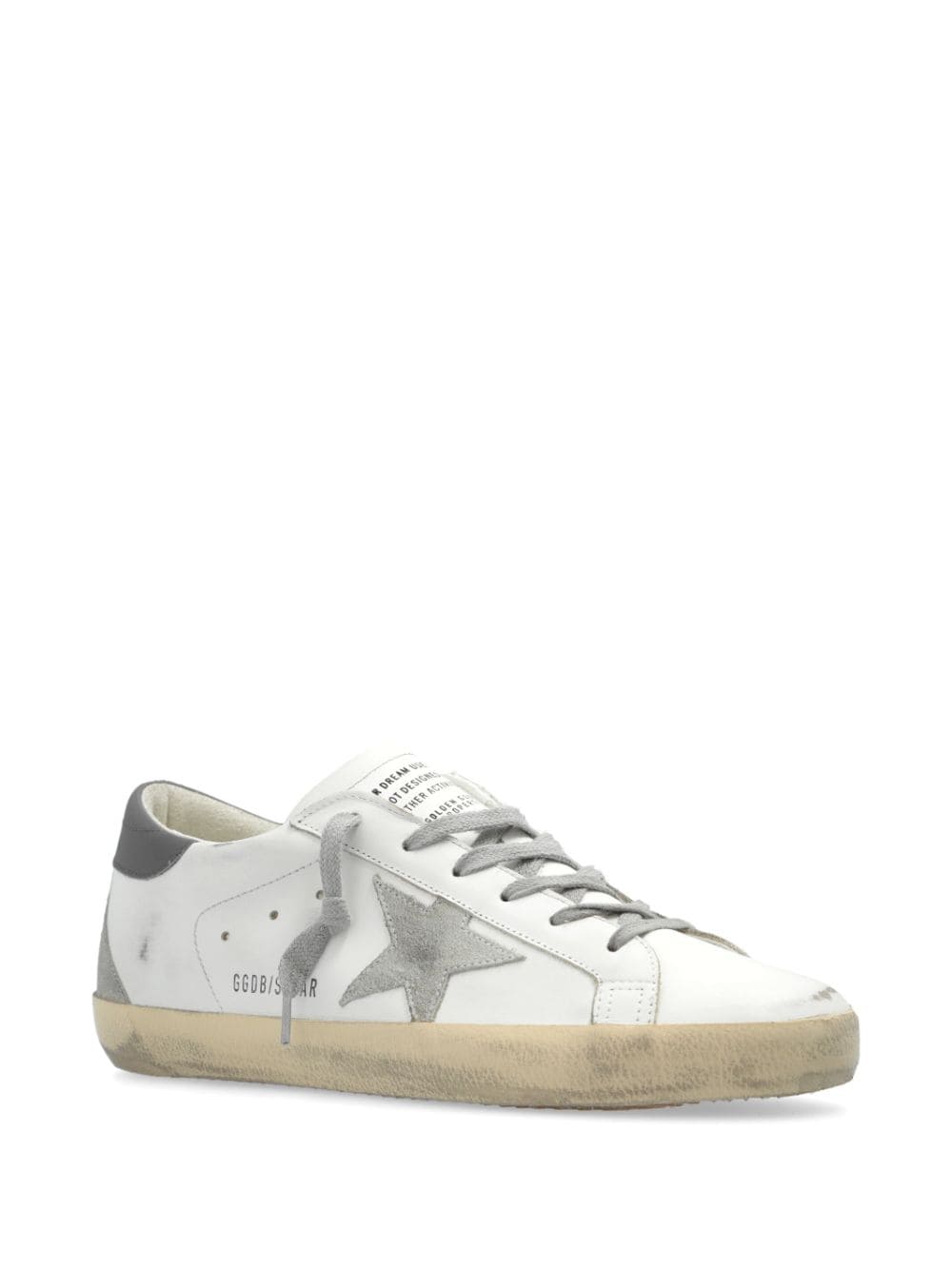 Golden Goose Super-star distressed leather sneakers - Wit