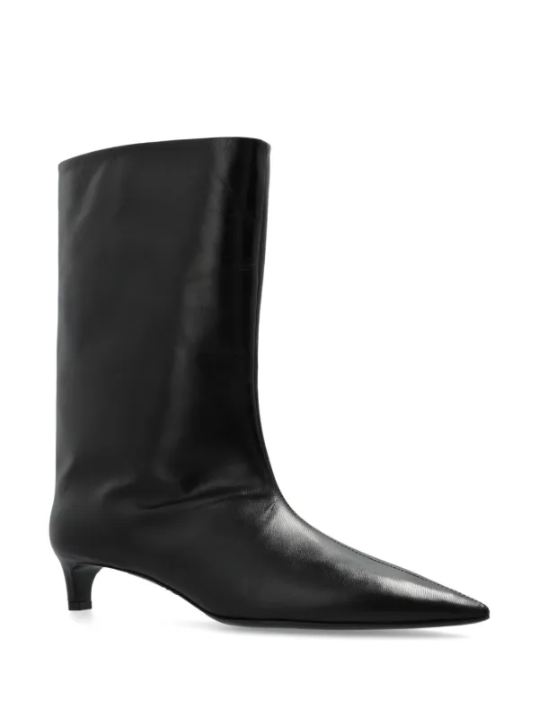 Jil Sander ポインテッドトゥ レザーブーツ | ブラック