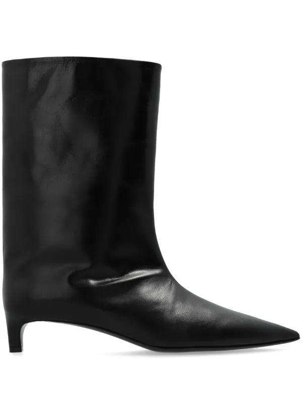 Jil Sander ポインテッドトゥ レザーブーツ | ブラック