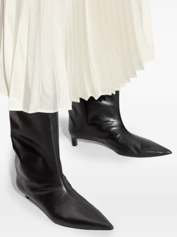 Jil Sander ポインテッドトゥ レザーブーツ | ブラック